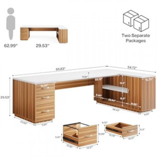 Computer desk, home desktop with drawers, staff desk, study desk, simple writing desk, workbench
