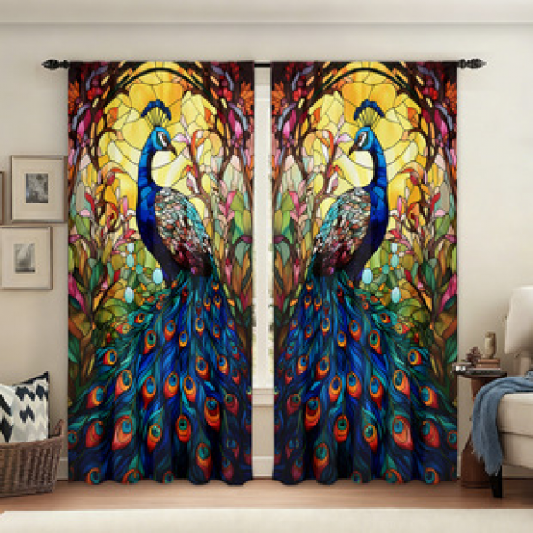 2PCS Flower Landscape Pattern Curtain Factory OEM 3D Digital Printing Cross border Amazon Curtain Hot Selling Pattern