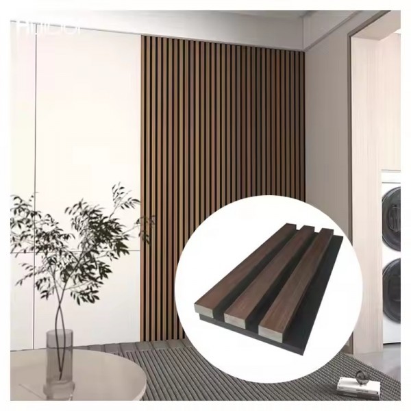 European Modern Style Timber Interior Living Room Slatted Wood Cladding Decoration Wall Acoustic Reduce Voice Panels