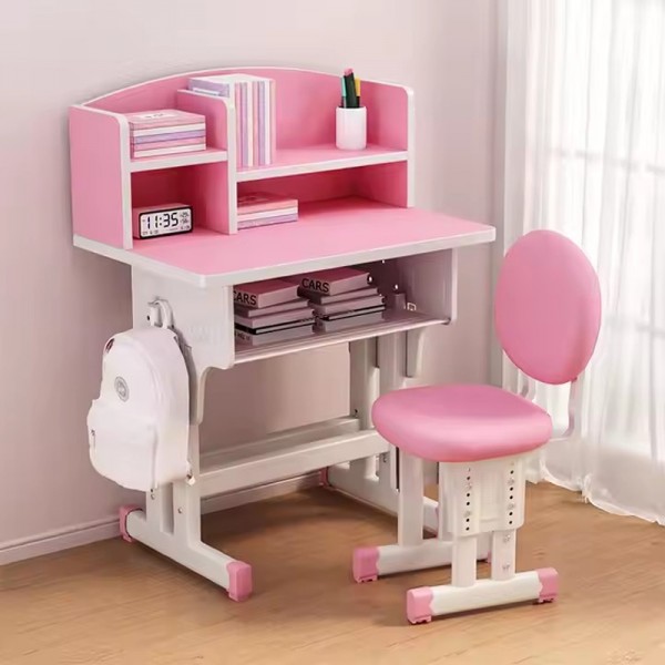 Ergonomic Student Furniture With Bookcase Sponge Cushion Chair School Furniture Set
