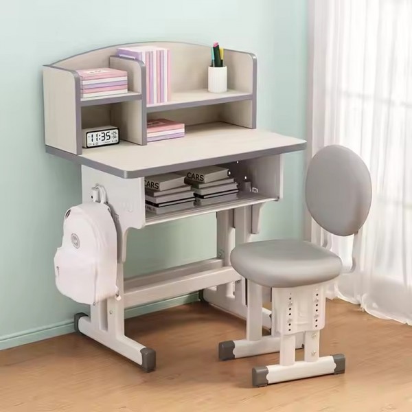Ergonomic Student Furniture With Bookcase Sponge Cushion Chair School Furniture Set
