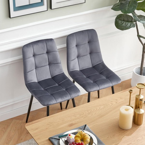 Modern Luxury Restaurant Kitchen Dining Room Furniture Metal Frame Nordic Upholstered Velvet Fabric Dining Chairs for Table