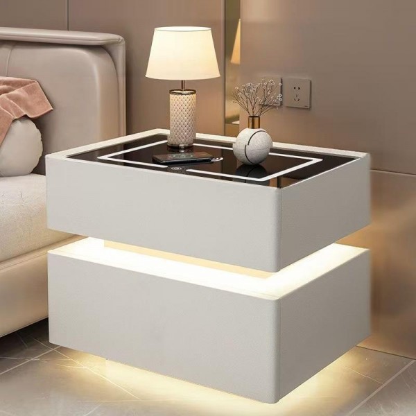 Furniture Living Room Furniture Bedroom Furniture Wood Beside Table with Wireless Charging
