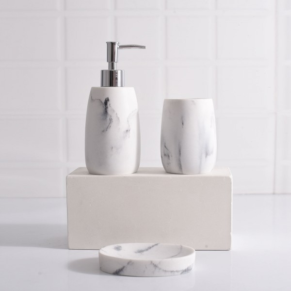 Luxury modern design resin marble bathroom accessory set bathroom product accessories