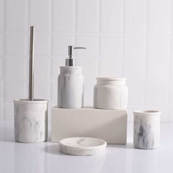 Luxury modern design resin marble bathroom accessory set bathroom product accessories