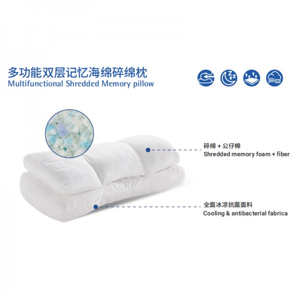 Memory foam pillow protects cervical vertebrae and aids sleep multifunctional shredded memory pillow