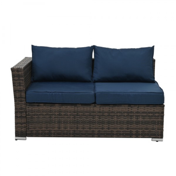 Patio Furniture, Outdoor Furniture, Seasonal PE Wicker Furniture, 4 Set Wicker Furniture With Tempered Glass Coffee Table