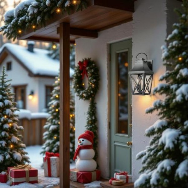Outdoor Wall Lights, Porch Lights, Waterproof Outdoor Wall Sconce, Exterior Light Fixture Matte Black with Clear Glass Shade for Garage Patio Front Door Balcony (1 pack) 
