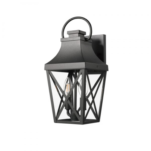Outdoor Wall Lights, Porch Lights, Waterproof Outdoor Wall Sconce, Exterior Light Fixture Matte Black with Clear Glass Shade for Garage Patio Front Door Balcony (1 pack) 