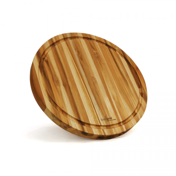 Teak Cutting Board Reversible Chopping Serving Board Multipurpose Food Safe Thick Board, Small Large Size 15.8x15.8x1.25 inches 