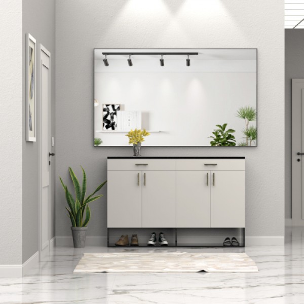 60"x36" Oversized Modern Rectangle Bathroom Mirror with Balck Frame Decorative Large Wall Mirrors for Bathroom Living Room Bedroom Vertical or Horizontal Wall Mounted mirror with Aluminum Frame 