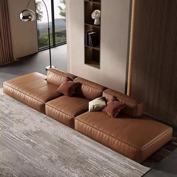 Modern Luxury Leather Sofa Set for Living Room, Customizable Colors/Size, OEM Wholesale Price